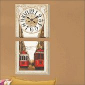 İstanbul Taksim Tramvay Tramway Tranvay Kanvas Tablo Duvar Saati thumbnail 3