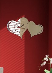 M3 Decorium Kenetlenmiş Kalpler Dekoratif Ayna Saat - 1