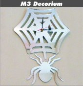 M3 Decorium Örümcek ve Ağı Dekoratif Ayna Saat - 1