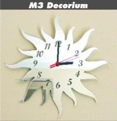 M3 Decorium Güneş Dekoratif Ayna Saat - 1