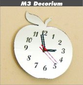 M3 Decorium Elma Dekoratif Ayna Saat - 1