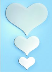 M3 Decorium Üç Kalp Dekoratif Ayna - 1