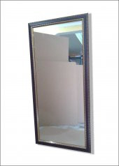 110x55cm Ahşap Çerçeveli Yaldızlı Kahverengi Cam Boy Aynası - 1