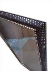 110x55cm Ahşap Çerçeveli Yaldızlı Kahverengi Cam Boy Aynası - 4