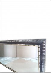 110x55cm Ahşap Çerçeveli Yaldızlı Kahverengi Cam Boy Aynası - 5