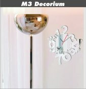 M3 Decorium Rakam Şehri Dekoratif Ayna Saat - 1
