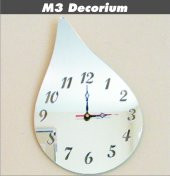 M3 Decorium Damla Dekoratif Ayna Saat - 1