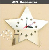 M3 Decorium Stars Dekoratif Ayna Saat - 1