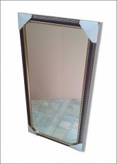 110x55cm Ahşap Çerçeveli Yaldızlı Kahverengi Cam Boy Aynası - 6