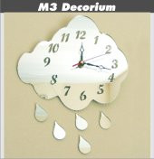 M3 Decorium Bulut Dekoratif Ayna Saat - 1