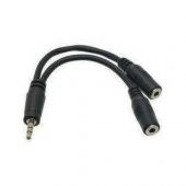 Kulaklık Çoklayıcı 3.5 Mm Erkek/2 Stereo Dişi 20 Cm Kablo - 1