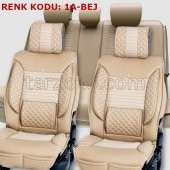 1.Sınıf Kalite, 3D, Deri Koltuk Kılıfı 5li Tam Takım Set - 1