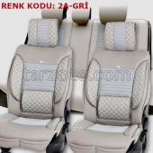 1.Sınıf Kalite, 3D, Deri Koltuk Kılıfı 5li Tam Takım Set - 5