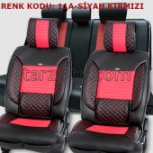 1.Sınıf Kalite, 3D, Deri Koltuk Kılıfı 5li Tam Takım Set - 6