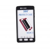 Nokia 3 360 Derece Slim Premium Deri Görünümlü Silikon Kılıf Kahvereng - 3