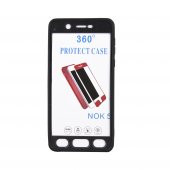 Nokia 5 360 Derece Slim Premium Deri Görünümlü Silikon Kılıf Lacivert - 2