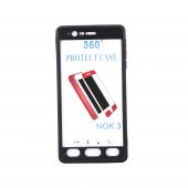 Nokia 3 360 Derece Slim Premium Deri Görünümlü Silikon Kılıf Gri - 2