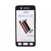 Nokia 5 360 Derece Slim Premium Deri Görünümlü Silikon Kılıf Taba - 2