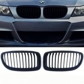 Bmw e90 lci m3 ön böbrek panjur piano black 2009 - 2012 çift tırnak - 2
