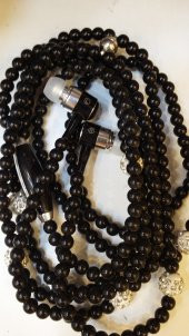 TAŞLI INCİLİ MIKROFONLU KULAKLIK - 1