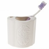 Diş Fırçalık Çiçekli Oval Model Banyo Aksesuarı - 1