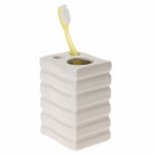 LY-J46B SERAMİK DİŞ FIRÇALIK KARE ÇİZGİLİ MODEL 8X6X11CM - 1