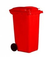 Plasticon Çöp Konteyneri 110 lt Tekerlekli A+ Isiya Karşı Dayanıklı - Turuncu Çöp Kovası - 1