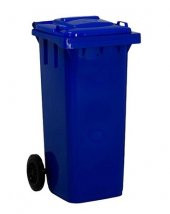 Plasticon Çöp Konteyneri 110 lt Tekerlekli A+ Isiya Karşı Dayanıklı - Mavi Çöp Kovası - 1