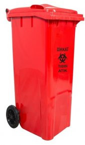 Plasticon Plastik Tıbbi Atık Çöp Konteyneri 110 lt A+ Kalite Isıya Dayanıklı Tıbbi Atık Kovası - 1