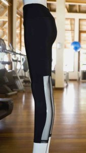 Vb Butik Spor Yoga Pilates Tayt Fileli Tül Detaylı Sporcu Taytı - 6
