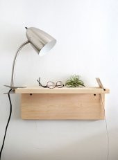 Ceebebek Ahşap Yatak Başı Sehpa Yan Kitap Raf Komodin Yatak Yanı Telefonluk Ücretsiz Kargo - 1