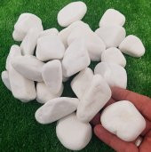 Beyaz Dolomit Taşı 2 kg 2,5-4 cm Beyaz Dolamit Taşı Dekoratif Taş Dere Taşı Çakıl Taşı Dekor Taşı Bahçe Taşı Süs Taş Dekorasyon Taşı - 1