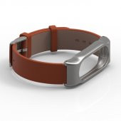 Xiaomi Mi Band 2 Akıllı Bileklik Deri Kordon Kahverengi - 2