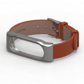 Xiaomi Mi Band 2 Akıllı Bileklik Deri Kordon Kahverengi - 3