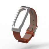 Xiaomi Mi Band 2 Akıllı Bileklik Deri Kordon Kahverengi - 5