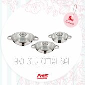 FMS 5016 Eko Çelik Üçlü Omlet Set - 1
