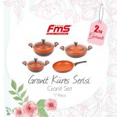 FMS G-5006 7 Parça Küre Granit Tencere Takımı Seti Mor Gri Bakır - 1