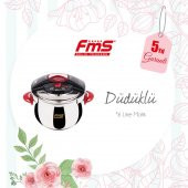 FMS 3010 6Lt Akıllı Matik Düdüklü Çelik Tencere Kırmızı Pembe Mor thumbnail 1