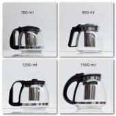 Süzgeçli Cam Demlik 700 900 1250 1500 ml Tea Pot Çaydanlık - 1