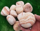 Sarı Çizgili Dolomit Taş 5 Kg 6-10cm Dekorasyon Taşı Bahçe Taşı Dekor Taşı Dolamit Taş Dere Taşı Renkli Taş - 2