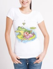 Kurbağa ile Sohbet Temalı Bayan Tişört - 1
