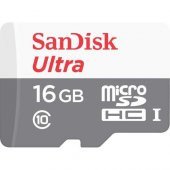 SANDISK 16GB Ultra mSDHC 80MB/s Class 10 UHS-I Micro SD Kart SDSQUNS-016G-GN3MN - 1