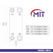 MIT MB-01 Lehimli Tip Plakalı Isı Eşanjör (14,16,20,24,28 Plakalı - 2