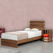 Huga Tek Kişilik 90 X 200 Karyola Komodin Takım, Ceviz - 3