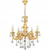 Trendylight Sultan 5 Kollu Sarı Renkli Kristal Taşlı Avize - 1