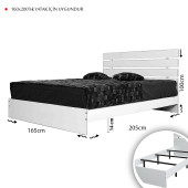 Huga Çift Kişilik 160 X 200 Karyola Komodin Takım, Meşe - 5