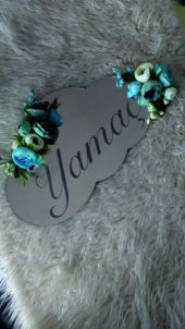 DEKORATİF AYNALI PLEKSİ ÇOCUK ODASI KAPISÜSÜ ( LAZER KESİM & KAZIMA ) BULUT MODEL - 1