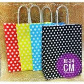 Puantiyeli Karton Çanta 25*12*31 cm 25 Lİ 7 RENK - 2