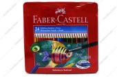 Faber-Castell Sulu Boya Kalemi 24 Renk + Fırça Metal Kutu - 1