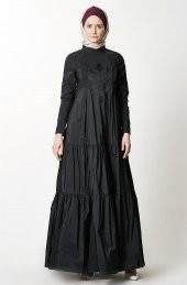 Muslima Wear Elbise-170112 Siyah - 4